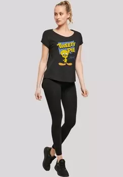 Футболка с принтом LONG CUT LOONEY TUNES CLASSIC TWEETY PIE F4NT4STIC, черный