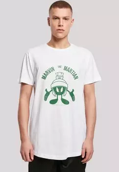 Футболка с принтом LONG CUT 'LOONEY TUNES MARVIN THE MARTIAN LARGE HEAD' F4NT4STIC, белый