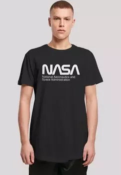 Футболка с принтом LONG CUT 'NASA AERONAUTICS AND SPACE' F4NT4STIC, черный