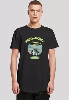 Футболка с принтом LONG CUT RICK AND MORTY F4NT4STIC, черный