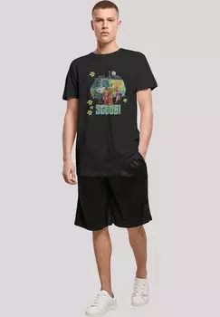 Футболка с принтом LONG CUT 'SCOOBY DOO MYSTERY INC GROUP' F4NT4STIC, черный