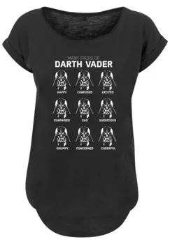 Футболка с принтом LONG CUT STAR WARS THE MANY FACES OF DARTH VADER F4NT4STIC, черный