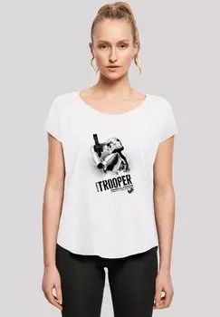 Футболка с принтом LONG CUT STAR WARS STORMTROOPER IMPERIAL FORCES F4NT4STIC, белый