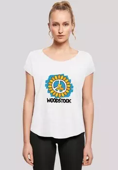 Футболка с принтом LONG CUT WOODSTOCK ARTWORK FLOWER PEACE F4NT4STIC, белый