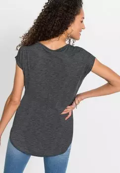 Футболка с принтом Long Mit Hervorgehobener Schrift Stylisches Mit State bonprix, черный