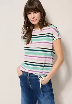 Футболка с принтом LOOK STREIFEN Cecil, зеленый