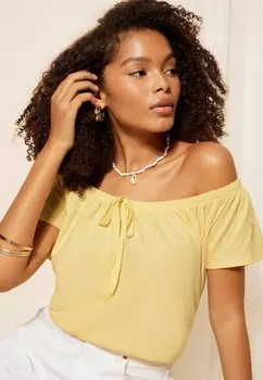 Футболка с принтом LOOK TIE NECK-REGULAR FIT Friends Like These, желтый