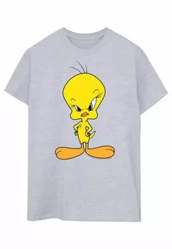 Футболка с принтом LOONEY TUNES ANGRY TWEETY ABSOLUTE CULT, цвет sport grey