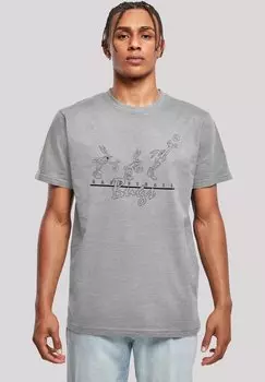 Футболка с принтом LOONEY TUNES BASKETBALL BUGS F4NT4STIC, цвет heather grey