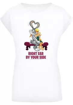 Футболка с принтом LOONEY TUNES BUGS AND LOLA VALENTINE S CUDDLE F4NT4STIC, белый