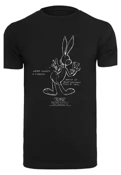 Футболка с принтом LOONEY TUNES BUGS BUNNY WHITE BELLY F4NT4STIC, черный