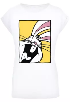 Футболка с принтом LOONEY TUNES BUGS BUNNY LAUGHING F4NT4STIC, белый