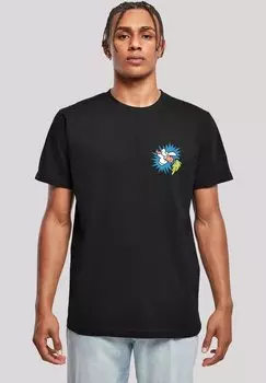 Футболка с принтом LOONEY TUNES BUGS BUNNY CARROT BREAST PRINT F4NT4STIC, черный