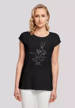 Футболка с принтом LOONEY TUNES BUGS BUNNY WHITE BELLY F4NT4STIC, черный