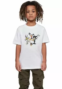 Футболка с принтом LOONEY TUNES-HALLOWEEN FRIENDS ABSOLUTE CULT, цвет white