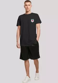 Футболка с принтом LOONEY TUNES SYLVESTER FACE FAUX POCKET F4NT4STIC, черный