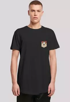 Футболка с принтом Looney Tunes Tasmanian Devil Face Faux Pocket F4NT4STIC, черный