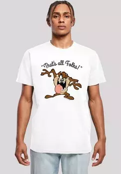 Футболка с принтом Looney Tunes Taz That'S All Folks F4NT4STIC, белый