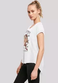 Футболка с принтом LOONEY TUNES TAZ VINTAGE TASMANIAN DEVIL CARTOO F4NT4STIC, белый