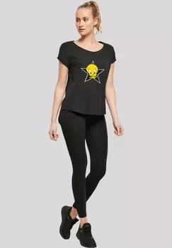 Футболка с принтом LOONEY TUNES TWEETY PIE STAR F4NT4STIC, черный