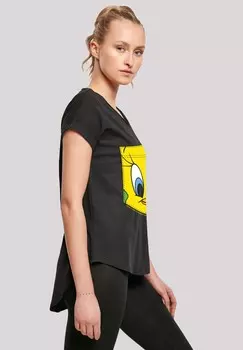 Футболка с принтом LOONEY TUNES TWEETY PIE FACE FAUX POCKET F4NT4STIC, черный