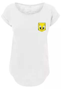 Футболка с принтом LOONEY TUNES TWEETY PIE FACE FAUX POCKET F4NT4STIC, белый
