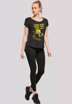 Футболка с принтом LOONEY TUNES TWEETY PIE MORE PUDDY TATS F4NT4STIC, черный