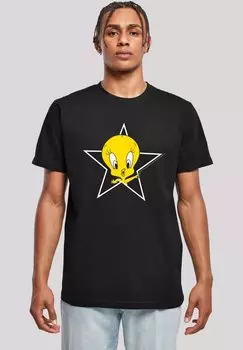 Футболка с принтом LOONEY TUNES TWEETY PIE STAR F4NT4STIC, черный