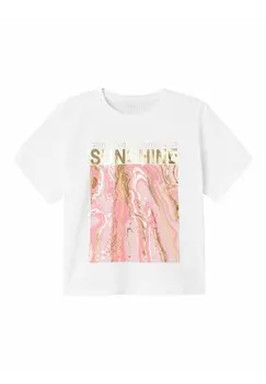 Футболка с принтом LOOSE FIT Name it, кремовый