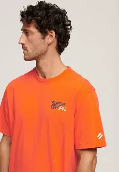 Футболка с принтом Loose Superdry, огненно-оранжевый