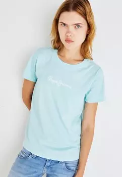 Футболка с принтом LORETTE Pepe Jeans, бирюзовый