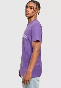 Футболка с принтом LOS ANGELES WORDING TEE Mister Tee, фиолетовый