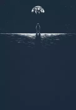 Футболка с принтом LOST IN SPACE watapparel, темно-синий