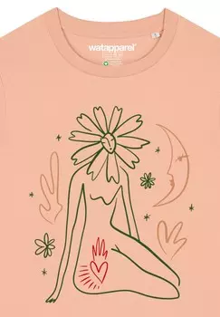 Футболка с принтом LOVE AND FLEX watapparel, коралловый