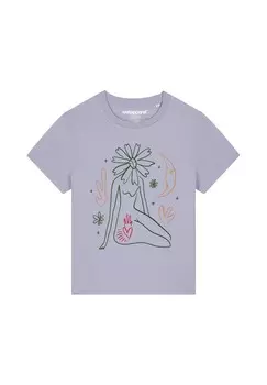 Футболка с принтом LOVE AND FLEX watapparel, фиолетовый