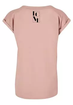 Футболка с принтом LOVE EXTENDED SHOULDER Merchcode, цвет Rose Gold-Coloured