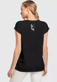 Футболка с принтом LOVE EXTENDED SHOULDER Merchcode, черный