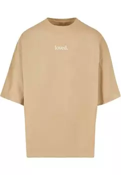 Футболка с принтом LOVE HUGE Merchcode, цвет unionbeige