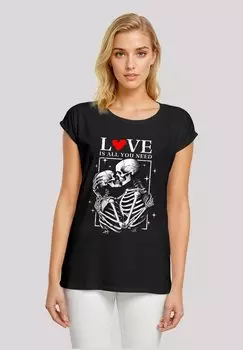Футболка с принтом LOVE IS ALL YOU NEED F4NT4STIC, черный