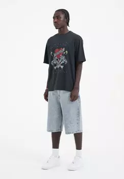 Футболка с принтом LOVE KILLS SLOWLY DIAMANTE Ed Hardy, черный