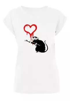 Футболка с принтом LOVE RAT Merchcode, цвет white