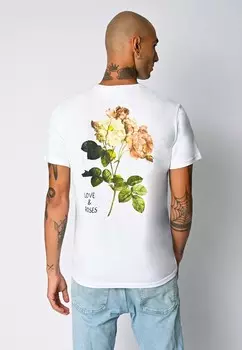 Футболка с принтом LOVE ROSES VINTAGE TEE Mira Paris, белый