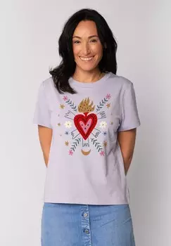 Футболка с принтом LOVE watapparel, фиолетовый