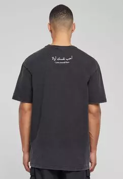 Футболка с принтом Love Yourself First Acid Washed Heavy Merchcode, черный