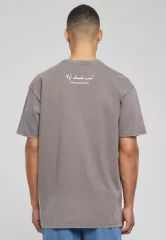 Футболка с принтом Love Yourself First Acid Washed Heavy Merchcode, цвет asphalt