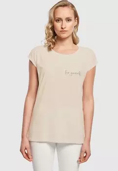 Футболка с принтом LOVE YOURSELF Merchcode, цвет whitesand