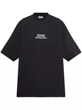 Футболка с принтом-лозунгом VETEMENTS, черный