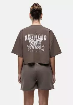 Футболка с принтом LTS- SUMMTAU GDP Good For Nothing, серо-коричневый