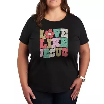 Футболка с принтом «Люби, как Иисус» Plus love like jesus Licensed Character, черный