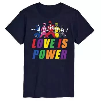 Футболка с принтом «Любовь — это сила» от Big & High Power Rangers Licensed Character, синий